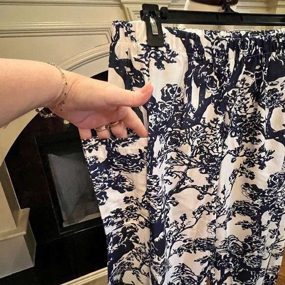 Navy and white wide leg pants - Picture 4 of 9